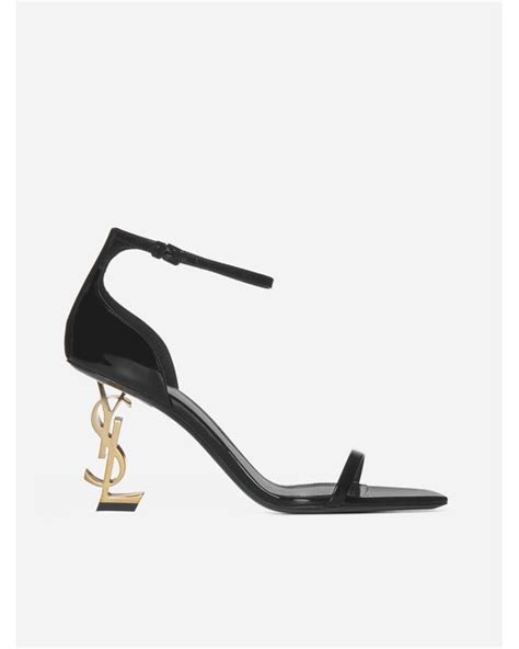 opyum patent ysl logo-heel sandals|YSL opyum sandals 85mm.